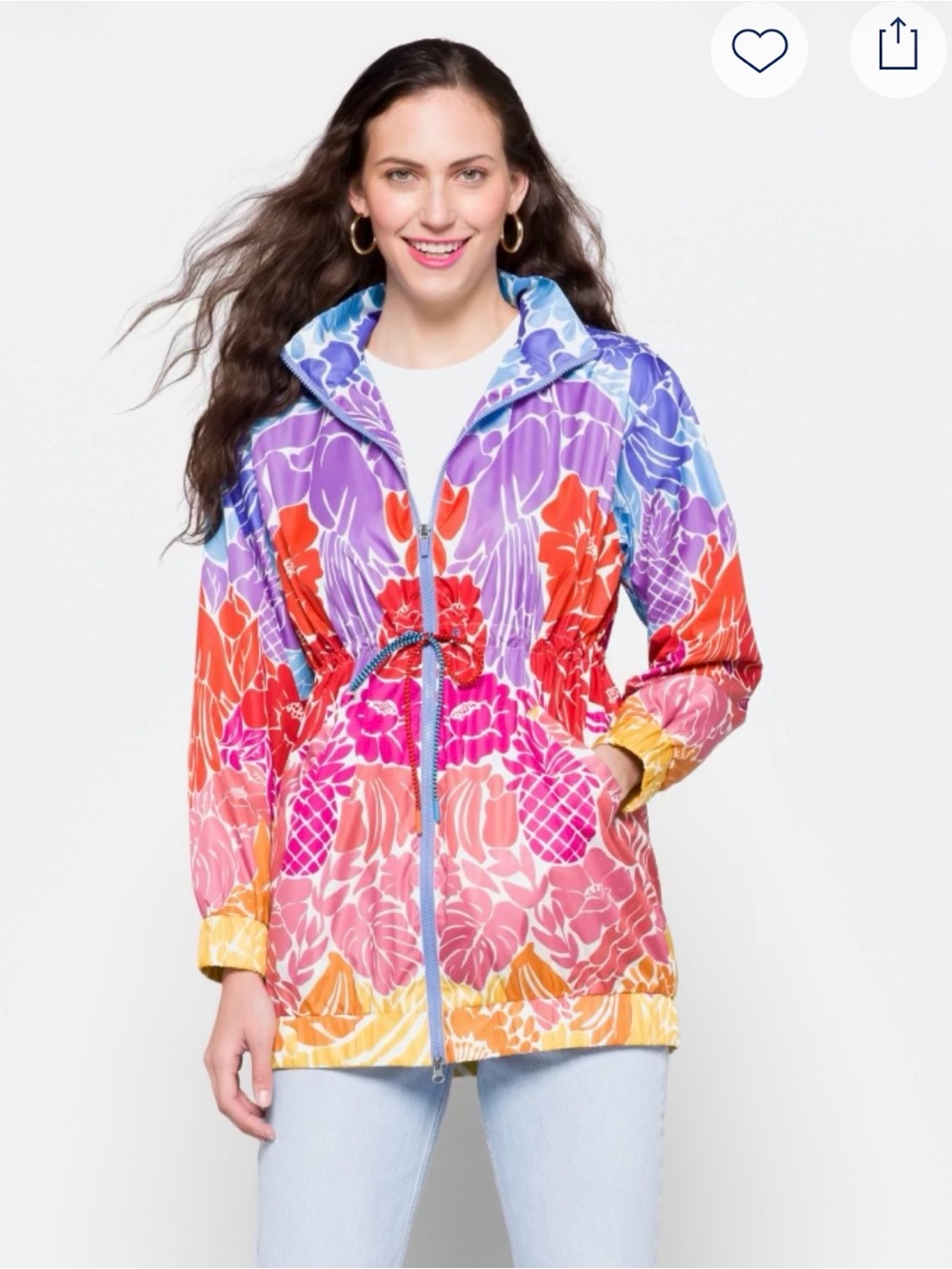 Farm Rio Tropical Graphic Parka sz M